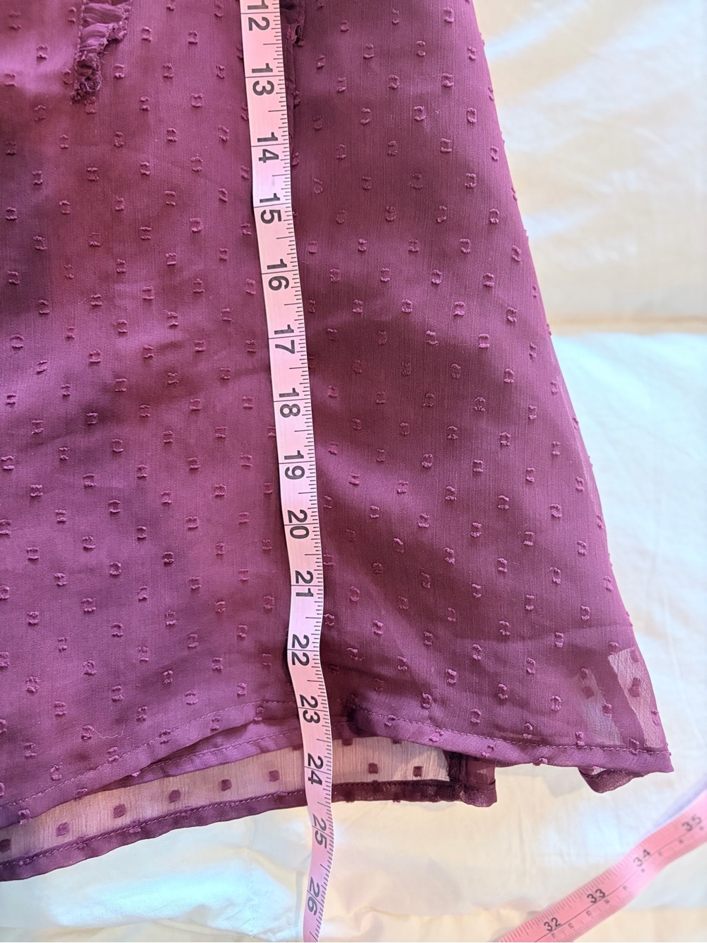 LOFT Plum Ruffle Swiss-Dot Blouse - Picture 3 of 7